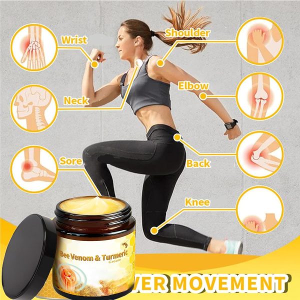 ⁦OSFRIAGE Bee Venom Turmeric Joint Cream, Professional Bee Venom Joint Gel, Bee Venom Joint and Bone Cream for Back, Knee, Hands, Neck, Feet -60ML (2PCS)⁩ - الصورة ⁦3⁩