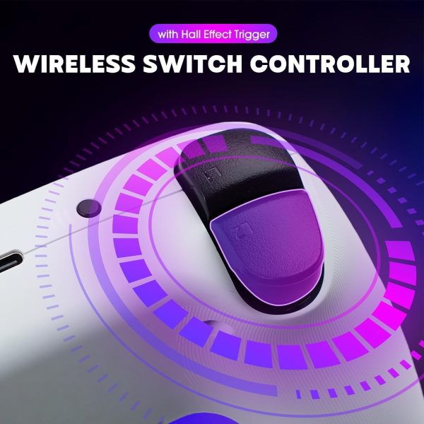 ⁦Gaming Controller with Hall Effect Trigger, Azonee Wireless Remote for Nintendo Switch/Lite/OLED/PC/for IOS/Android/for Steam, RGB LED, Turbo Function⁩ - الصورة ⁦3⁩
