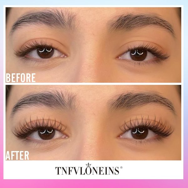 ⁦TNFVLONEINS Natural Lash Extension Kit 168Pcs Lash Clusters Kit Wispy Eyelash Extensions 9-12MM Individual Lashes Extensions with Bond and Seal Lash Glue and Eyelash Extension Tweezers DIY at Home⁩ - الصورة ⁦5⁩