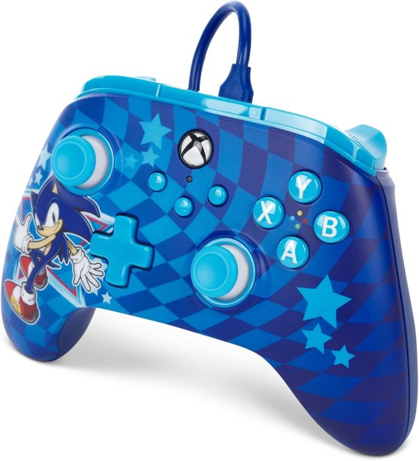 ⁦PowerA Advantage Wired Controller for Xbox Series X|S - Sonic Style, Sonic Xbox Controller with Detachable 10ft USB-C Cable, Mappable Buttons, Trigger Locks and Rumble Motors, Officially Licensed for⁩ - الصورة ⁦4⁩
