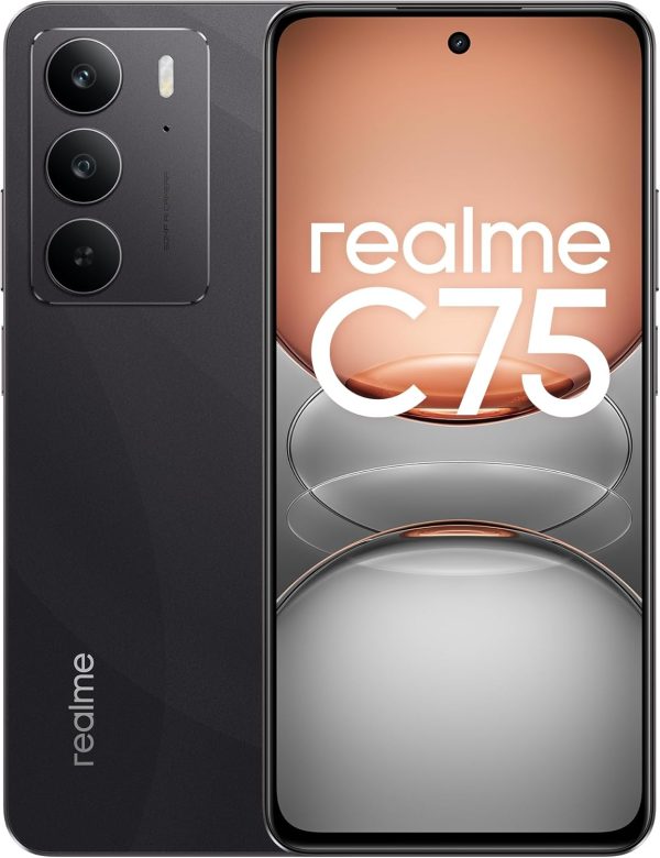 Realme C75 Dual-SIM 128GB ROM + 8GB RAM (GSM Only | No CDMA) Factory Unlocked 4G/LTE Smartphone (Black) - International Version