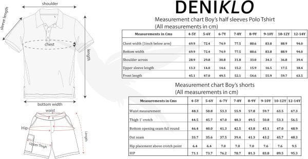 ⁦Deniklo Boys' Polo T-Shirt & Shorts Set 100% Cotton Bio-Washed Fabric⁩ - الصورة ⁦5⁩