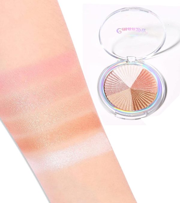 ⁦Azonee Shimmer Highlight Palette, Highlighter Palette for Face Cheek, Facial Bronzers Illuminator Bright 8 Color Baked Powder, Glow Metallic Glitter Brighten- Shape, Contour & Highlight Face⁩ - الصورة ⁦5⁩