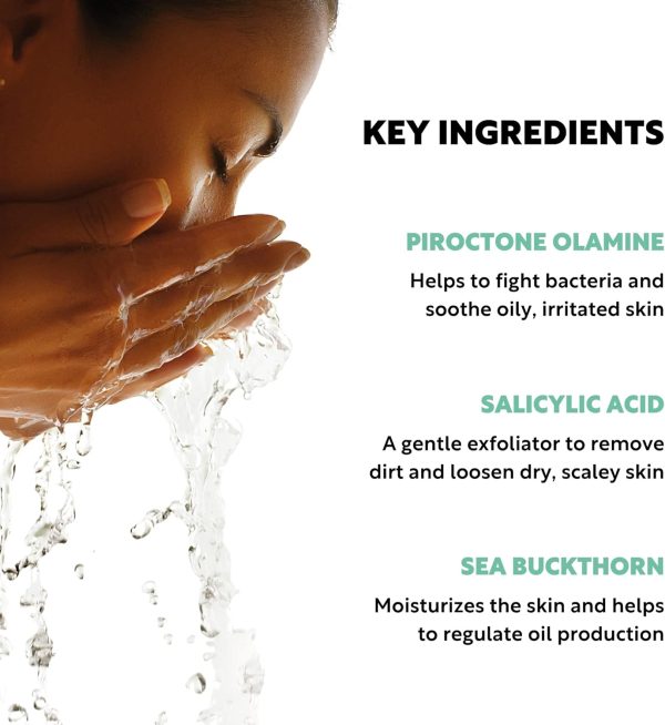 ⁦Clever Soap 1% Piroctone Olamine Face Wash With Salicylic Acid - Exfoliating, Foaming Facial Cleanser - Suitable For Seborrheic Dermatitis, Acne & Psoriasis - Fragrance Free Skin Care, For Men & Women⁩ - الصورة ⁦4⁩