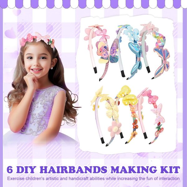 ⁦WEKUBA Headband Making Kit for Girls, Kids Hair Accessories Craft Sets, DIY Hair Band for Kids 5-12 Year Old, Little Children's Art & Craft Gifts, Headband Girls Toy Gift⁩ - الصورة ⁦5⁩