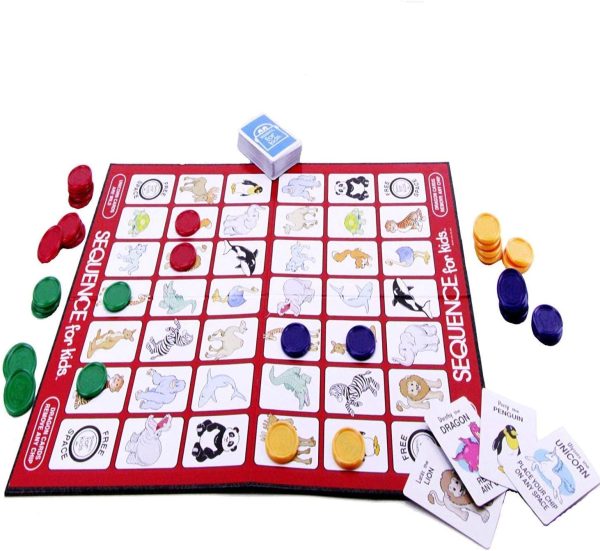 ⁦HALAMODO Sequence Box Edition Board & Card Game, Junior Sequence for Kids Age 3+ for Gifting, Party, Picnic, Time Spending With Party Funny Toy Family Games(2-4 Players)⁩ - الصورة ⁦5⁩