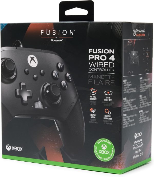 ⁦PowerA FUSION Pro 4 Wired Controller for Xbox Series X|S, gamepad, wired video game controller, gaming controller, works with Xbox One and Windows 10/11⁩ - الصورة ⁦2⁩