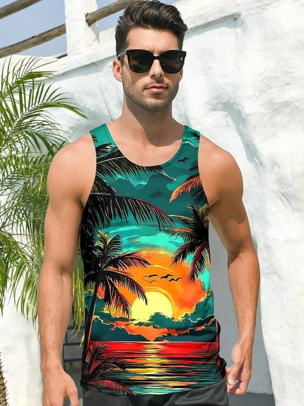 ⁦RAISEVERN Funny 3D Printed Tank Tops Mens Summer Sleeveless Vest T-Shirt⁩ - الصورة ⁦2⁩