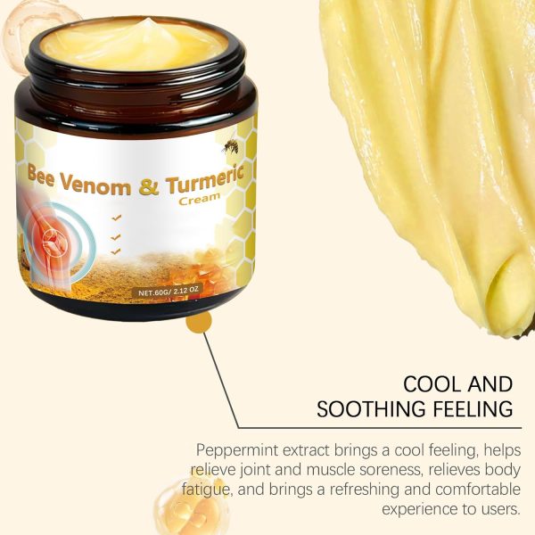 ⁦OSFRIAGE Bee Venom Turmeric Joint Cream, Professional Bee Venom Joint Gel, Bee Venom Joint and Bone Cream for Back, Knee, Hands, Neck, Feet -60ML (2PCS)⁩ - الصورة ⁦5⁩