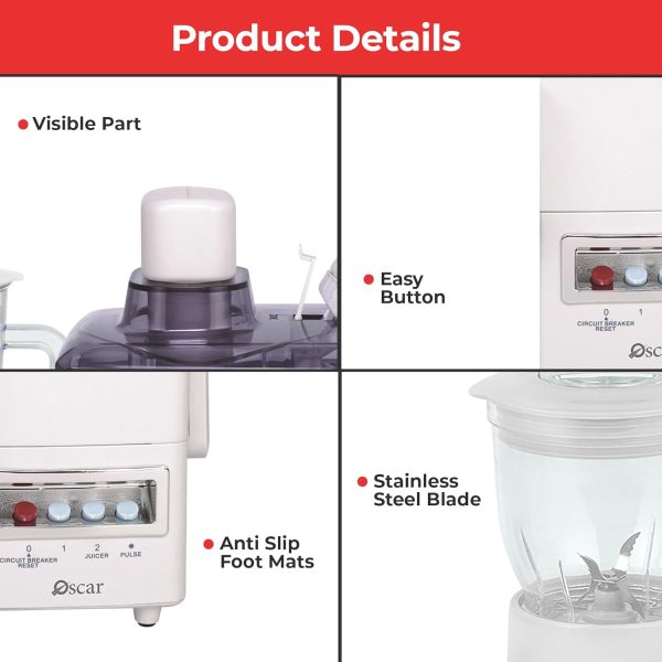 ⁦OSCAR | Food Processor | Model: OFB176 | One Solution for Cutting, Chopping, and Dough Making, etc | Multiple Accessories, Large Capacity Bowl, Powerful Motor, Strong Construction⁩ - الصورة ⁦7⁩