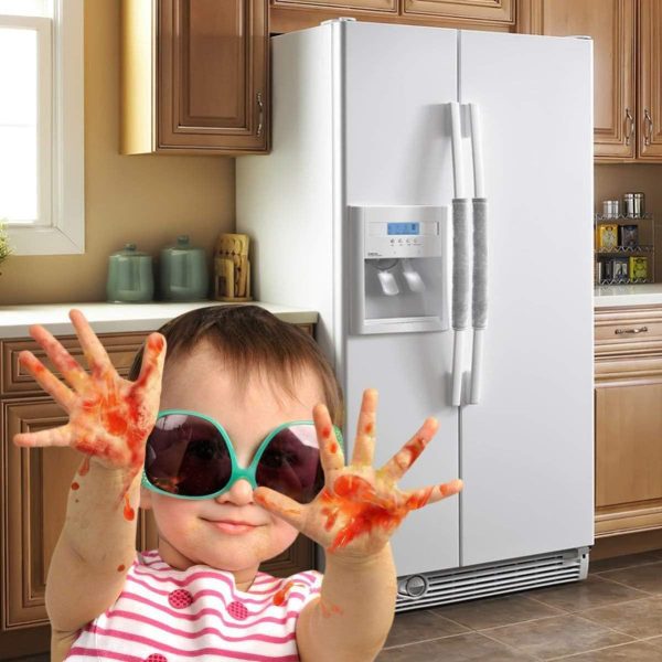 ⁦YQbest Handle Covers Refrigerator Door Handle Covers, Cloth Protector for Electrical Kitchen Appliances, Fridge, Microwave, Dishwasher, Freezer, Oven Door (Light Grey)⁩ - الصورة ⁦6⁩