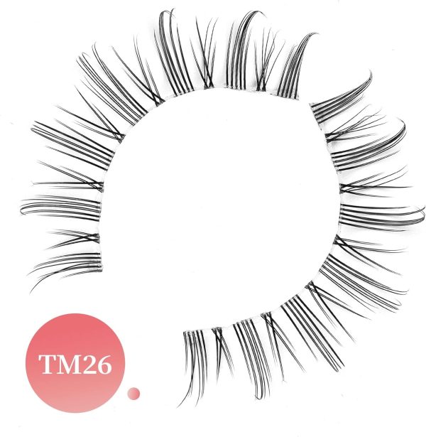 ⁦Excefore Natural Eyelashes Wispy False Eyelashes Natural Look, 5 Pairs Half Lashes Natural Look, Lash Clusters, Sunflower Eyelashes, Easy To Apply 5 Pairs⁩ - الصورة ⁦5⁩