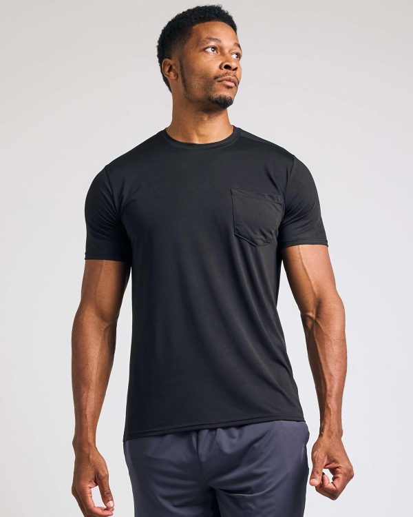 ⁦Big and Tall King Size Mens Quick Dry Dri Fit Active Wear Workout Running Training Athletic Performance Short Sleeve Crew Pocket T-Shirt Undershirt Essentials Top Tee ropa Hombre- Set 5, 3X⁩ - الصورة ⁦2⁩