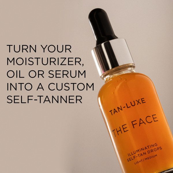 ⁦TAN-LUXE THE FACE Self Tan Drops, Medium/Dark (30 ml) Add Tanning Drops to Skin Care for Custom Face Tan, Cruelty Free & Vegan⁩ - الصورة ⁦2⁩