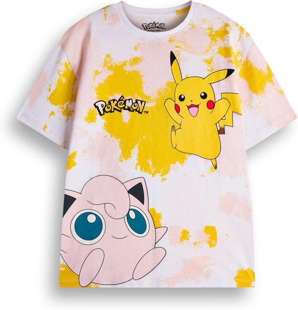 ⁦Pokemon Girls T-Shirt & Shorts Set | Kids Tie Dye Short Sleeve Graphic Tee & Purple Cycling Shorts Complete Outfit | Pikachu Jigglypuff Clothing Bundle | Game TV Series Movie Merchandise Gift⁩ - الصورة ⁦4⁩