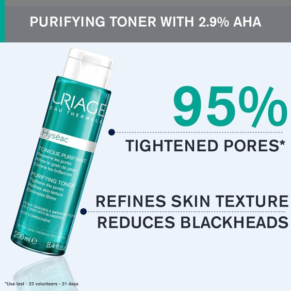 ⁦Uriage - Hyséac Purifying Face Toner 250ml - For Oily Skin - Reduces Blackheads, Pores & Shine - Mild Exfoliating Effect - Refreshing Fragrance - Non-comedogenic⁩ - الصورة ⁦4⁩