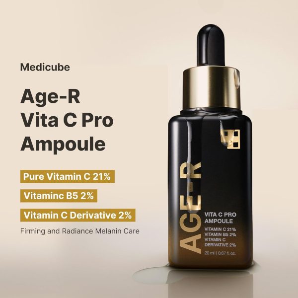 ⁦Medicube Age-R Vita C Pro Ampoule -Vitamin C Serum for Pigmentation, Uneven Skin Tone, and Hydration - Boost Absorption and Radiance by up to 780% with Age-R Booster Pro⁩ - الصورة ⁦4⁩