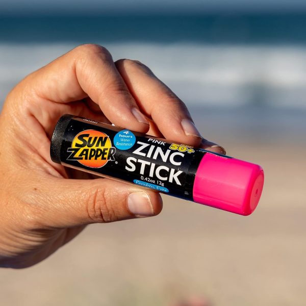 ⁦Sun Zapper Zinc Oxide Sun Block - Pink, White & Blue - SPF 50+ - Very High Sun Protection.⁩ - الصورة ⁦9⁩