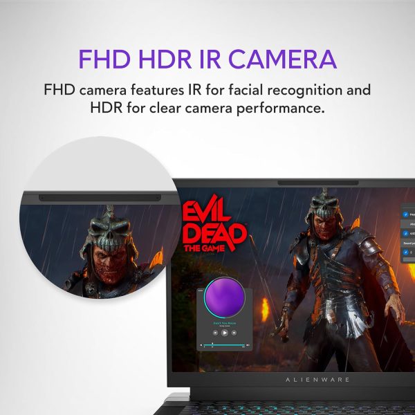 ⁦Alienware X16 R2 Gaming Laptop - 16-inch QHD+ 240Hz 3ms Display, Intel Core Ultra 9-185H, 32GB LPDDR5X RAM, 1TB SSD, NVIDIA GeForce RTX 4080 12GB GDDR6, Windows 11 Home, Onsite Service - Lunar Silver⁩ - الصورة ⁦8⁩