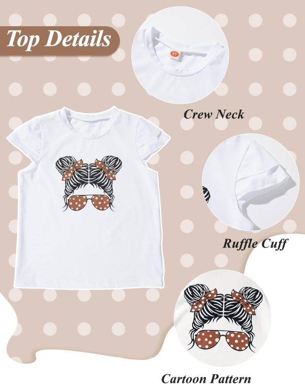 ⁦SEAUR Girls 2 Piece Outfits Kids Clothes Cute Cool Children Crop Tops Pants Summer Clothing Sets 3-14 Yeras⁩ - الصورة ⁦4⁩