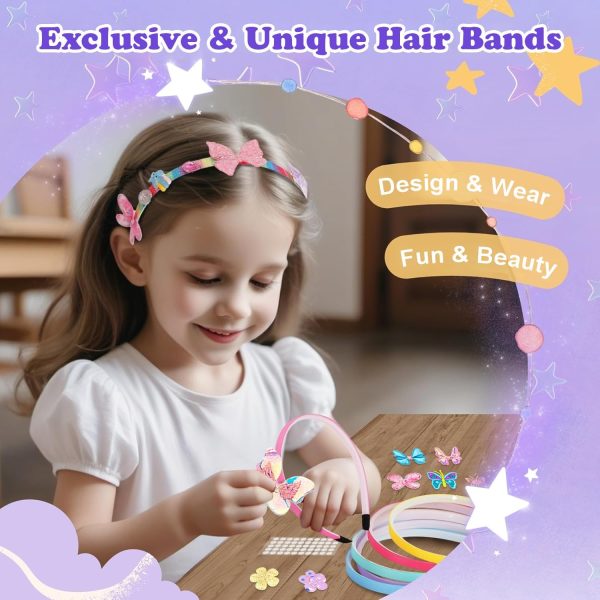 ⁦WEKUBA Headband Making Kit for Girls, Kids Hair Accessories Craft Sets, DIY Hair Band for Kids 5-12 Year Old, Little Children's Art & Craft Gifts, Headband Girls Toy Gift⁩ - الصورة ⁦3⁩
