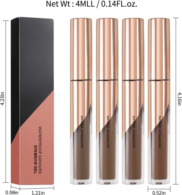 ⁦NALACAL Waterproof Tinted Brow Gel - Long-Lasting, Smudge-Resistant Eyebrow Shaping Makeup Gel - Liquid Thickening, Volumizing Brow Mascara in 02 Light Brown⁩ - الصورة ⁦7⁩