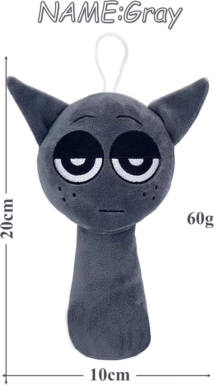 Onetraum Sprunki Incredibox Plush Toy Stuffed Toys: Cuddly Soft Plush, Robust and Environmentally Friendly for Children and Game Fans (Grey)
