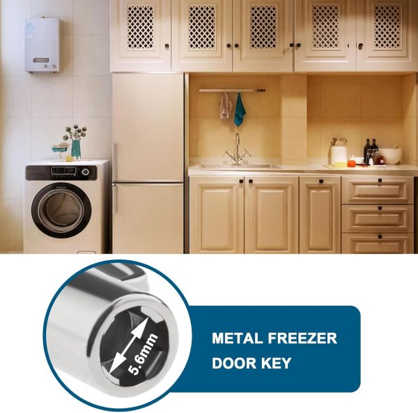⁦The Lord of the Tools 3Pcs Freezer Door Key Replacement 216702900 297147700 Compatible with Frigidaire Compatible with Kenmore Metal Refrigerator Door Key⁩ - الصورة ⁦4⁩