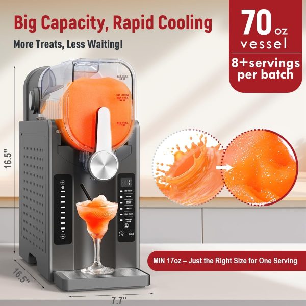 ⁦Slushie Machine: No Ice Needed All-in-One Slushy Maker for Home, Real-Time Temp Display, Auto-Clean, 6 Preset | Frozen Margaritas, Cocktails, Frappés, Ice Cream, Smoothies, Milkshakes,Summer Parties⁩ - الصورة ⁦4⁩