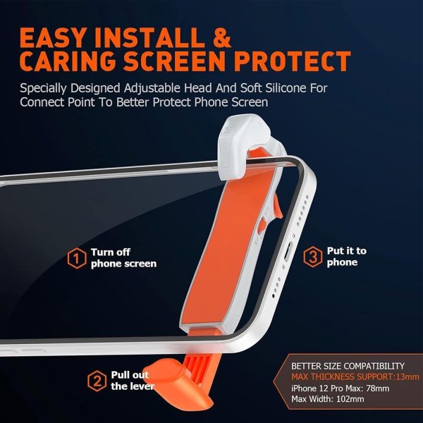 ⁦Mobile Gaming Triggers,1 Piece Mobile Game Controllers Plug and Play,Call of Duty Mobile for iOS and Android Phone 4.7-6.5 inches Game Trigger for PUBG/Fortnite/COD(White)⁩ - الصورة ⁦8⁩