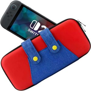 Cute Carrying Case for Nintendo Switch 2 [7.9'] 2025 - Protective Hard Shell Portable Travel Carrying Case Pouch for Switch Console and Accessories (Red Blue)