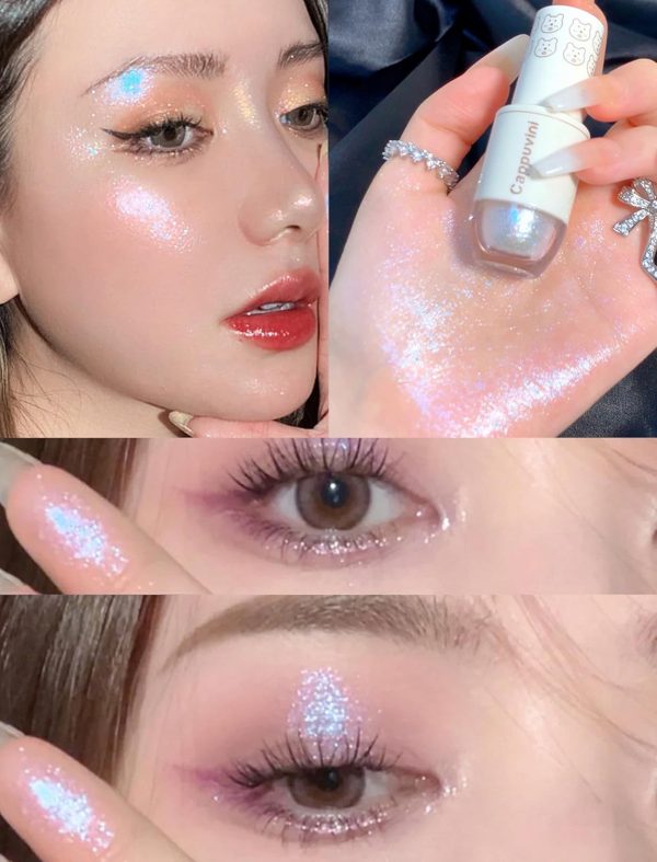⁦Excefore Liquid Glitter Eyeshadow, 2PCS Bling Eye Shadow Sparkle Shimmer Eyeliner Sticks Long Lasting, Quick-Drying, Easy to Apply, Loose Glitter Glue for Eye Crystals Makeup⁩ - الصورة ⁦7⁩