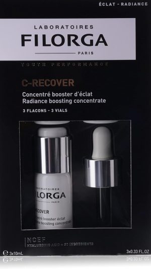 Filorga C-Recover Vitamin C Serum 3x10ml – Radiance-Boosting Skincare with Pure Vitamin C – Reduces Wrinkles, Evens Skin Tone, and Hydrates – Anti-Fatigue Facial Treatment for All Skin Types