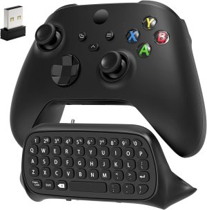 اوارت كيبورد لوحدة تحكم Xbox سلسلة X S One لوحة مفاتيح لاسلكية للالعاب مع مستقبل USB ملحقات العاب جاك الصوت سماعة الراس لاكس بوكس وحدة التحكم غير متضمنة اسود