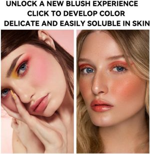 NALACAL 2-Piece Embossed Smooth Powder Blush Palette – Vibrant Orange and Pink Blushers for Flawless Cheeks, Featuring Matte Finish and Rich Pigmentation for Stunning Makeup Looks