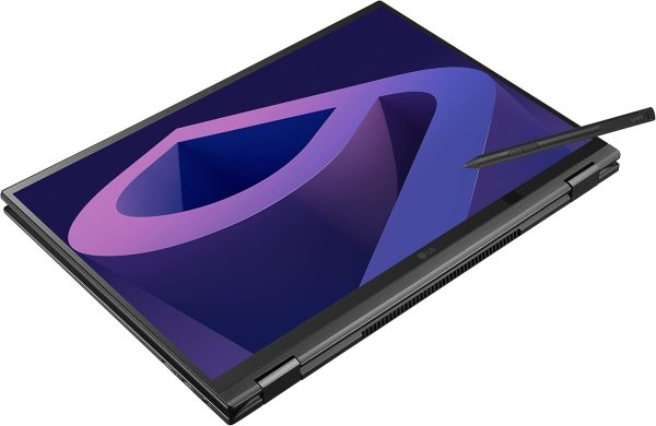 ⁦LG gram (2022) 16T90Q 2-in-1 Tablet Laptop, 16" (2560 x 1600) IPS Display, Intel Evo 12th Gen i7 1260P Processor, 16GB LPDDR5, 2TB NVMe SSD, FHD Webcam, WiFi 6E, Thunderbolt 4, Windows 11, Black⁩ - الصورة ⁦11⁩