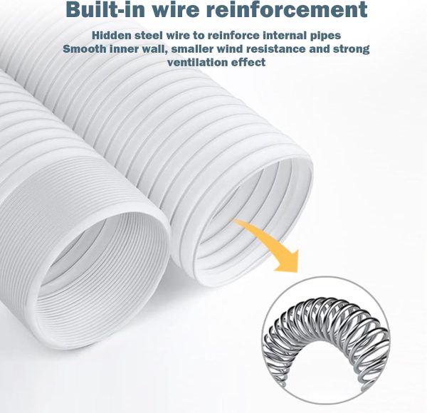 ⁦Air Conditioner Hose, 150MM Portable Air Conditioning Hose Extension, Heat Resistant Scalable Airs Con Hoses, Corrosions Resistance Airs Conditioner Exhaust Tube, for Aircon Accessories⁩ - الصورة ⁦4⁩