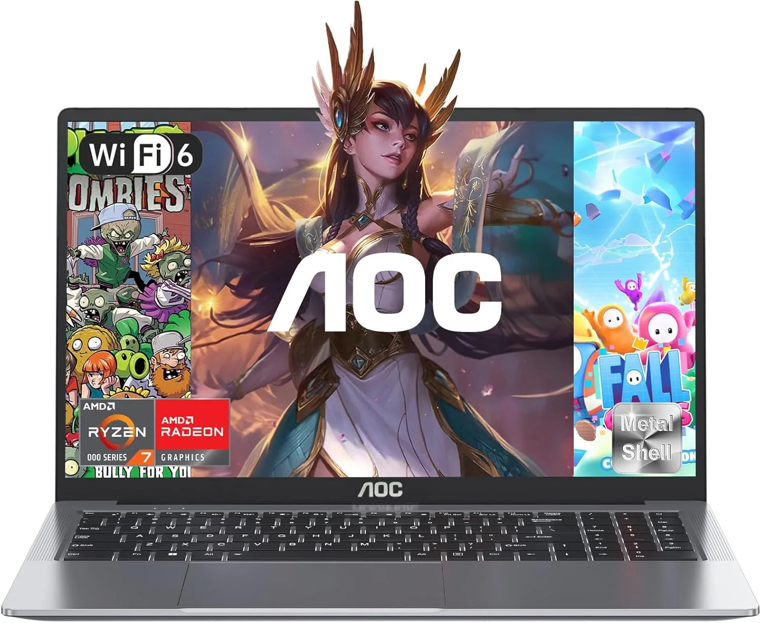 AOC 16.1 Laptop Computer AMD Ryzen 7 5700U (8C/16T, Up to 4.3GHz) Radeon RX Vega 8 Graphics Laptop 16GB RAM 512GB NVMe SSD, Windows 11 Pro, FHD Display, WiFi 6, 53Wh Battery, HDMI, Webcam, Backlit KB