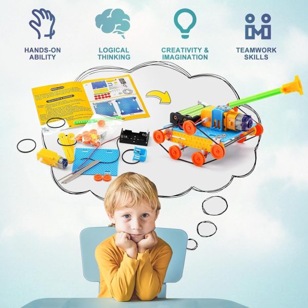 ⁦WEKUBA Science Experiments Toy for Kids, 5 in 1 Learning & Education STEM Robot Toys Craft Kits, Science Activities Experiment Engineering Project Electronics Age 8-12 Kids Gifts⁩ - الصورة ⁦6⁩