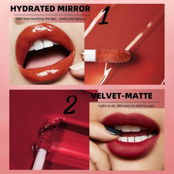 ⁦ELECDON 2-in-1 Lip Gloss & Matte Liquid Lipstick Set - 12 Colors Hydrating Velvet Lip Makeup Kit for Beauty Lovers⁩ - الصورة ⁦3⁩