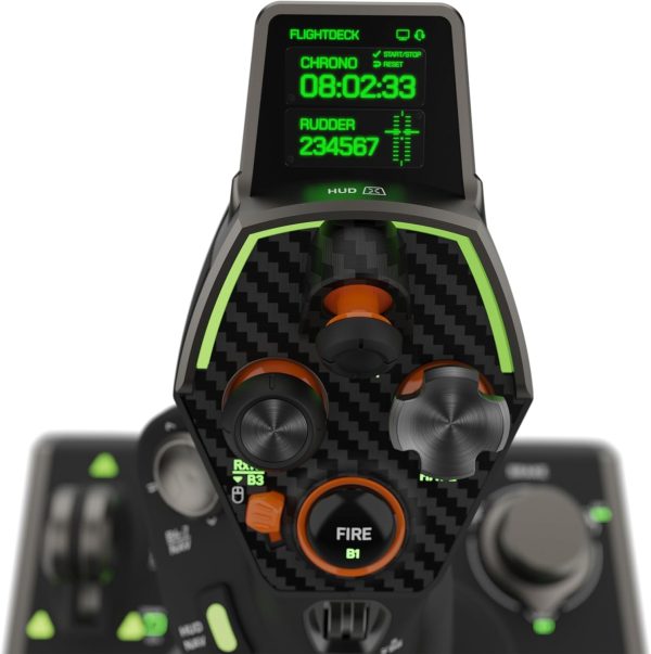 ⁦Turtle Beach VelocityOne Flightdeck - Universal HOTAS Simulation Joystick & Throttle with Touch Display, Stick Mounted HUD and Contactless Sensors for Air and Space Combat on Windows 10 & 11⁩ - الصورة ⁦10⁩