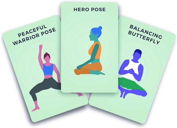 ⁦Gift Republic GR490055 100 Yoga Poses Cards, Green, one Size⁩ - الصورة ⁦4⁩