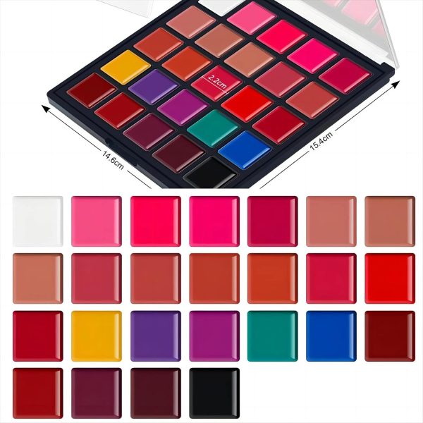 ⁦YARLADY 25 color Lipstick Lip Gloss Palette 24H Long-lasting moisturizing Waterproof matte Lip Palette Makeup,Pigmented Festival Halloween Body Face Paint Matte Lipstick Set⁩ - الصورة ⁦8⁩