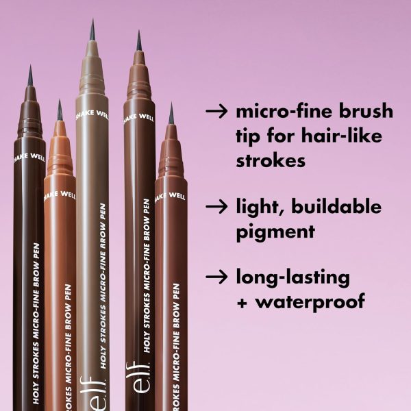 ⁦e.l.f. Holy Strokes Micro-Fine Brow Pen, for a Natural Look, Long-Lasting Eyebrow Pencil, Waterproof & Smudge-Proof, Vegan & Cruelty-Free, Espresso⁩ - الصورة ⁦3⁩