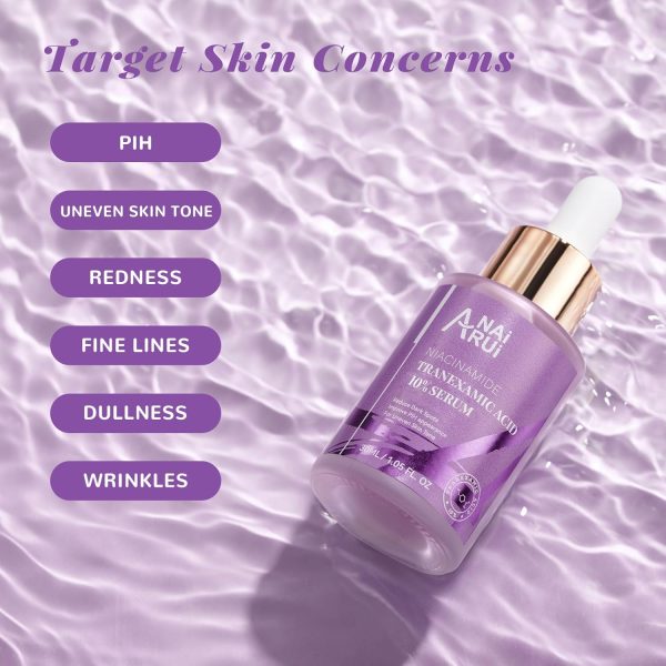 ⁦ANAiRUi 10% Tranexamic Acid Serum with Tranexamic Acid, Niacinamide and Hyaluronic Acid, Targets Hyperpigmentation, Even Skin Tone, 30 ml⁩ - الصورة ⁦4⁩