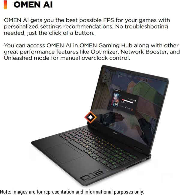 ⁦HP OMEN 16 Gaming Laptop, Intel Ultra 9-285H, 32 GB DDR5 RAM, 2 TB PCIe SSD, 16" WQXGA (2560x1600) 240Hz Display, Nvidia G-Force RTX 5070, RGB Backlit Keyboard, W11 Home, Shadow Black⁩ - الصورة ⁦4⁩
