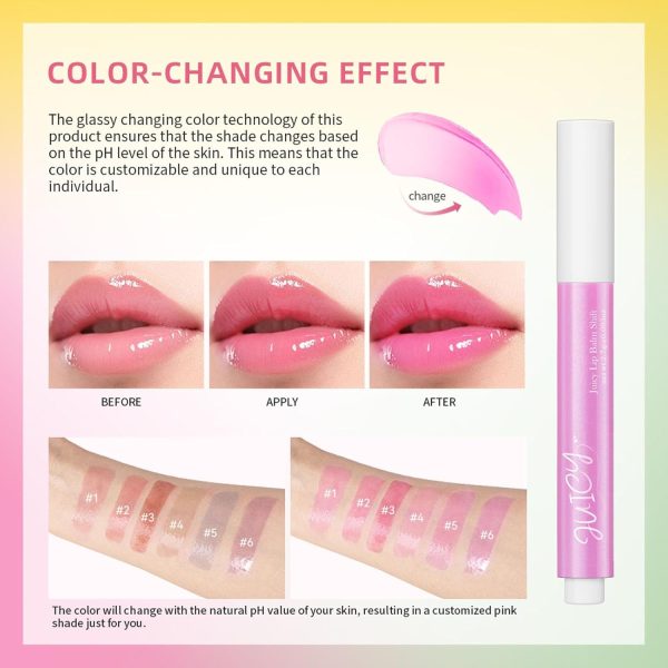 ⁦NALACAL 2 Pack Juicy Lip Balm Shift - Fruit Flavored Moisturizing and Glossy Lip Care, Lip Plumper, Tint, Balm, Lip Gloss Cute, Glow, Korean, Moisturizing Hydrating Lip Balm, For Women Girls⁩ - الصورة ⁦2⁩