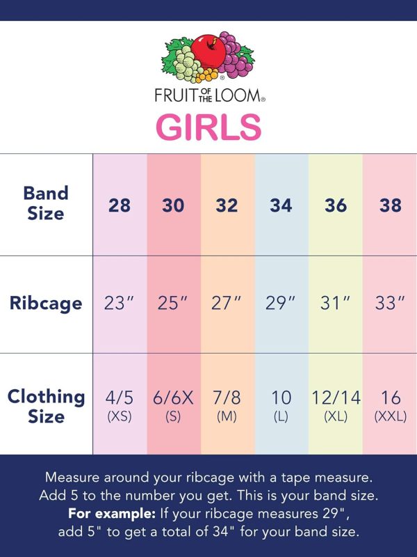 ⁦Fruit of the Loom Girls' Bra with Removable Cookies, 2-Pack⁩ - الصورة ⁦2⁩