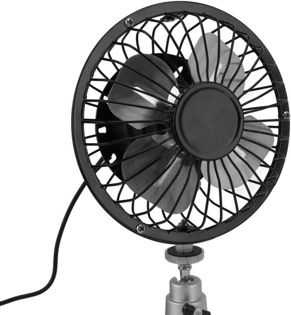 ⁦BROLEO Camping Fan, 6W 6 Inch Portable Camping Solar Fan, Solar USB Dual Powered Fan with Stretchable Stand, Waterproof Solar Panel Fan Tent Fan for Home, Camping, Outdoor, Fishing⁩ - الصورة ⁦8⁩