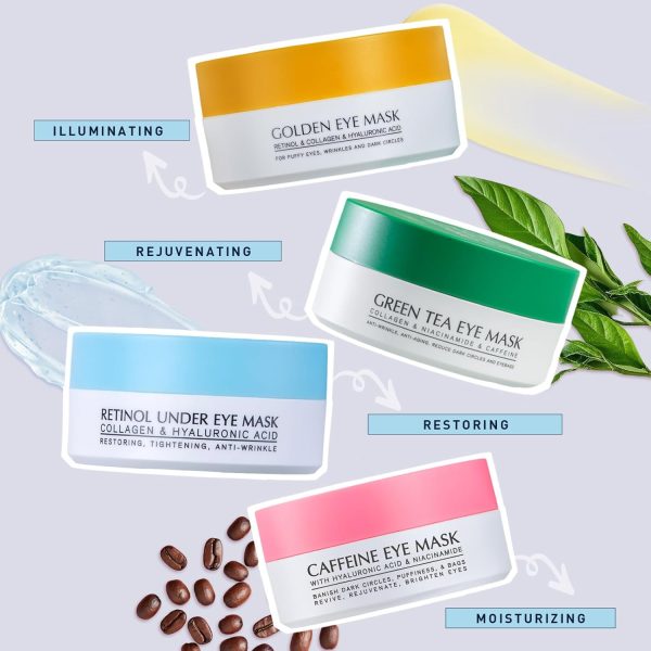 ⁦Enaskin Naturals Under Eye Patches for Dark Circles: 30 Pairs Retinol Collagen Eye Gels Mask - Reduce Wrinkles Puffy & Bags - Skin Treatment Pads - Anti Aging Moisturizer For Women Gift (Blue)⁩ - الصورة ⁦9⁩